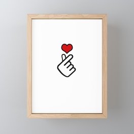Korean Finger Heart Framed Mini Art Print