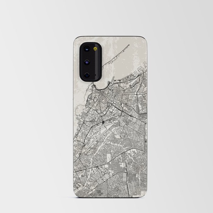 Luanda, Angola - Illustrated Map - Black and White  Android Card Case