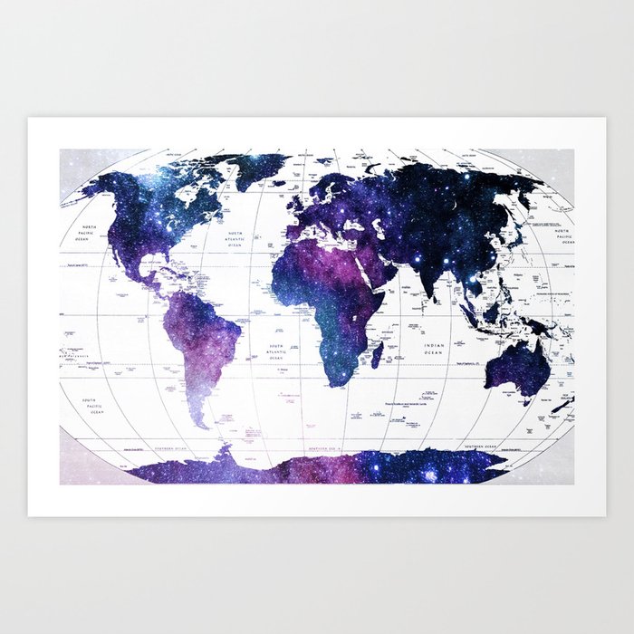 ALLOVER THE WORLD-Galaxy map Art Print