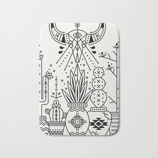 Santa Fe Garden – Black Ink Bath Mat