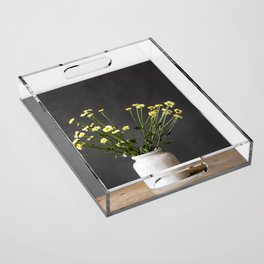 Photo | yellow flowers | modern art | botanical | floral | spring Acrylic Tray