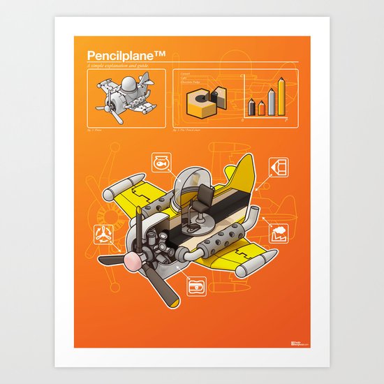 Pencilplane II : Infographic Art Print