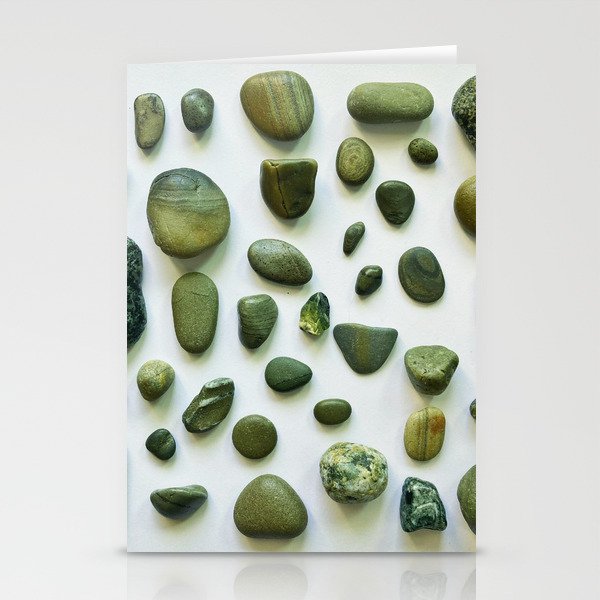 Beach Stones: The Greens (Flotsam; Found Objects) Stationery Cards