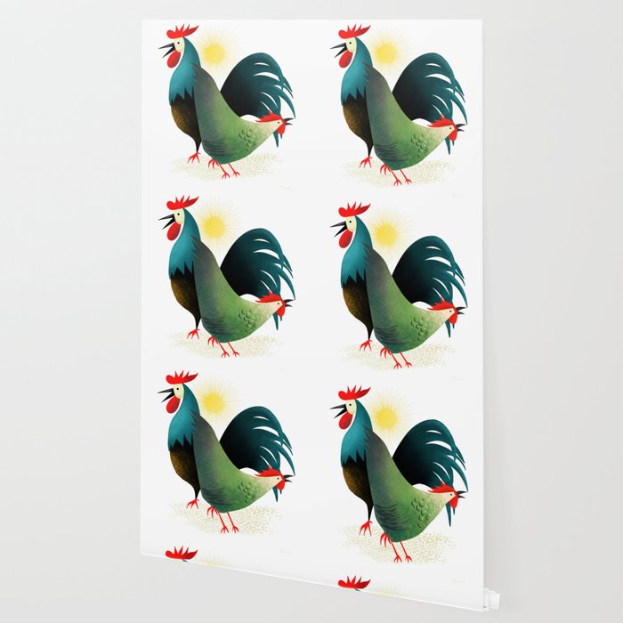 Morning Glory Rooster And Hen Wake Up Call Wallpaper By Sunnybunny Society6
