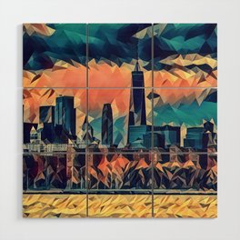 New York City Manhattan skyline Wood Wall Art