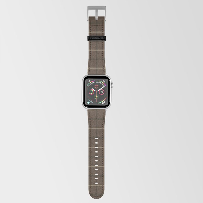 Brown And White Plaid Pattern Apple Watch Band