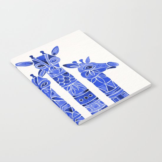 Navy Giraffes Notebook
