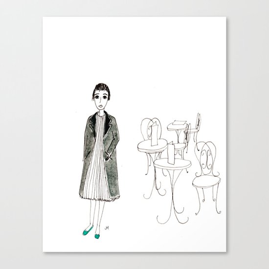 cafe girl Canvas Print