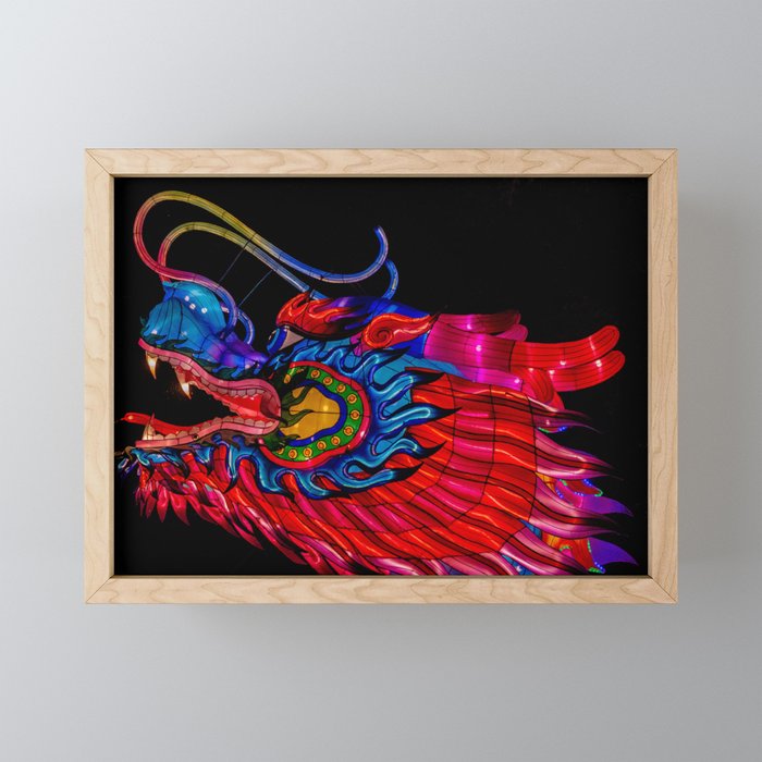 Rainbow Dragon Framed Mini Art Print