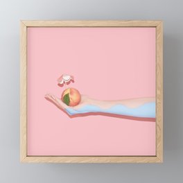 Peach Beach Framed Mini Art Print