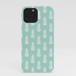 Mint Pineapple Pattern iPhone Case