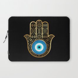 Evil Eye Amulet Hamsa Hand Mandala Laptop Sleeve