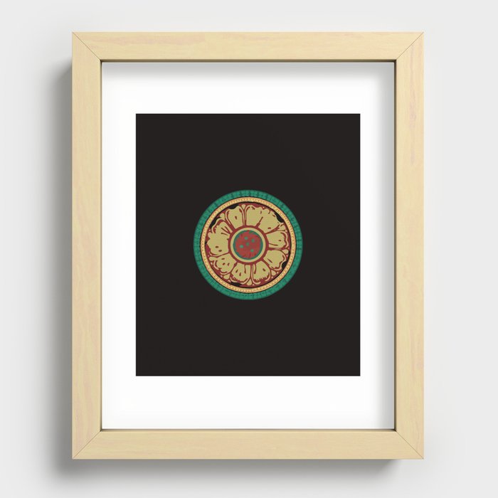 Pata Pattern in Green & Yellow Recessed Framed Print