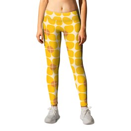 Abstraction_DAISY_YELLOW_FLORAL_BLOSSOM_PATTERN_POP_ART_1207A Leggings