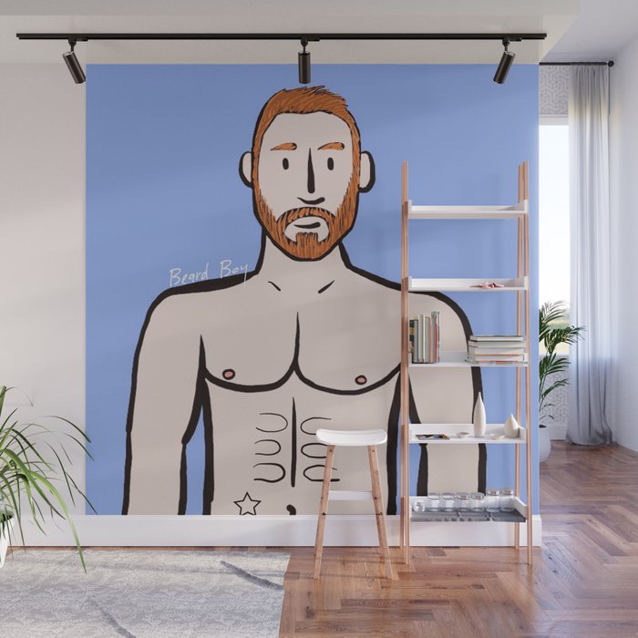 Beard Boy Michael Wall Mural By Beardboy Society6