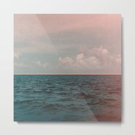 Turquoise Ocean Peach Sunset Metal Print | Tropical, Graphicdesign, Water, Turquoise, Summer, Ocean, Nature, Peach, Haze, Swim 