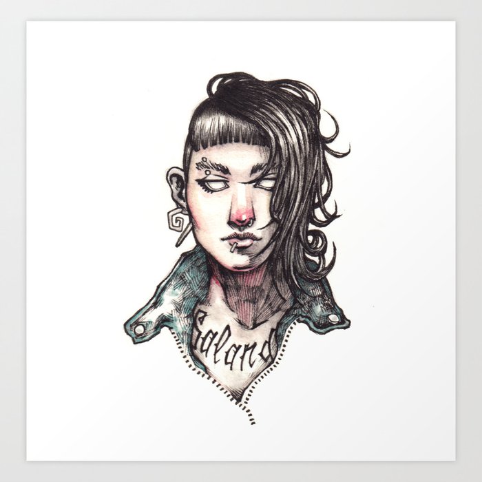 Salander - The Girl with the Dragon Tattoo Art Print