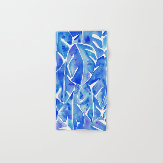Split Leaf Philodendron – Blue Hand & Bath Towel