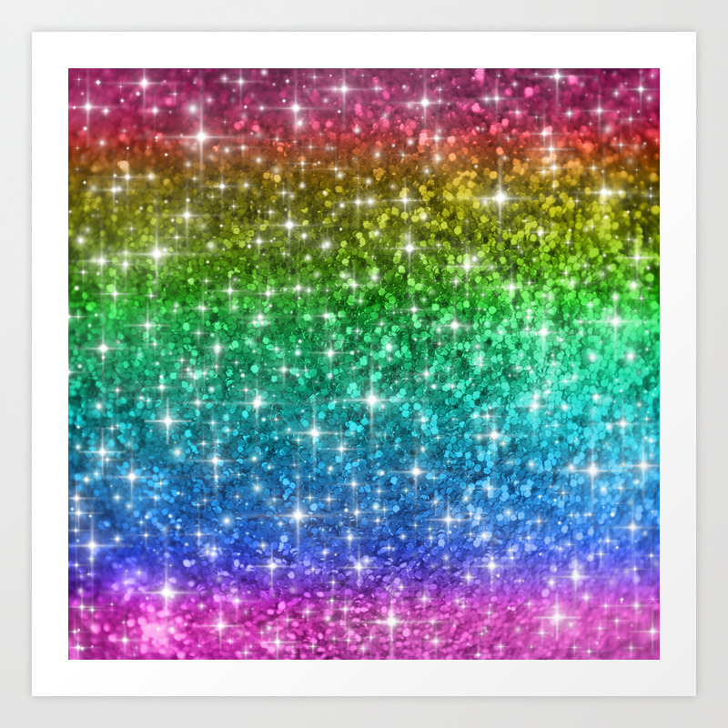 Rainbow Glitter Sparkles Art Print By Frostbytegraphics Society6
