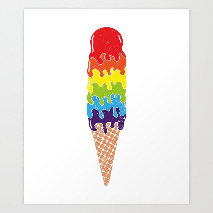 LGBTQ RAINBOW ICE Art Print
