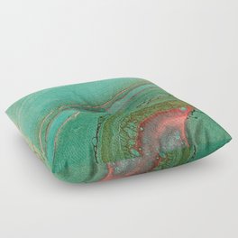 teal gold and pink acrylic agate Floor Pillow