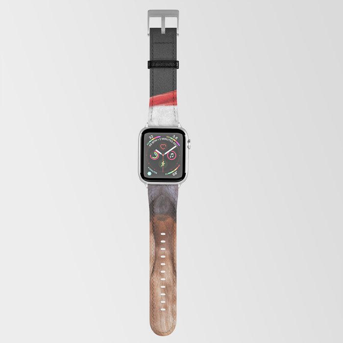 Drawing Vizsla Pointer in red hat of Santa Claus  Apple Watch Band