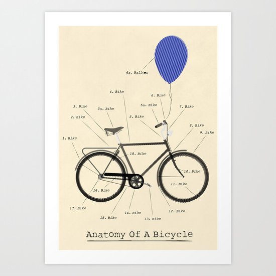 Anatomy Of A Bicycle Art Print