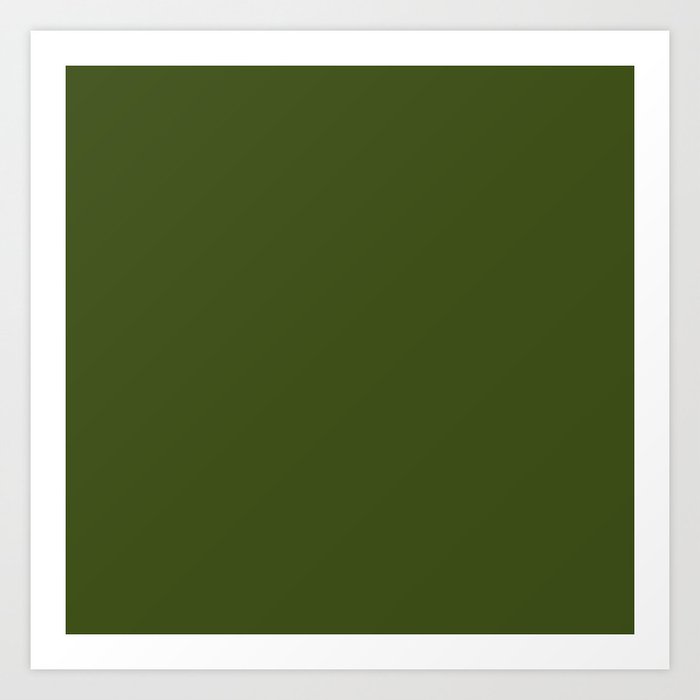 Dark Olive Green Sage - Pure And Simple Art Print