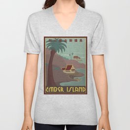 Ember Island Travel Poster V Neck T Shirt