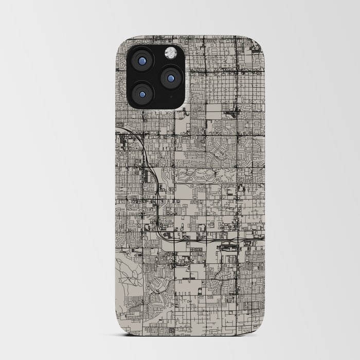 Spring Valley USA - City Map Drawing - Black and White - Aesthetic Design iPhone Card Case