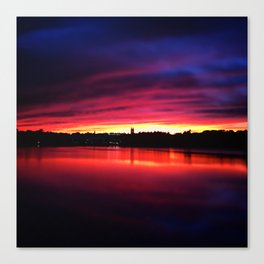Serene Lake Sunset Canvas Print