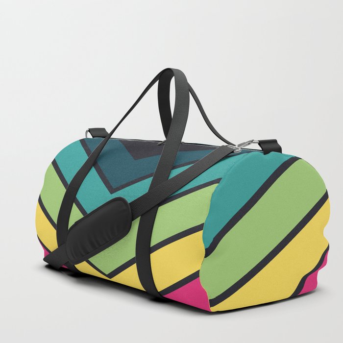 Rodoma - Classic 70s Style V Shape Retro Stripes Duffle Bag