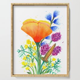 California Wildflowers 4 Serving Tray