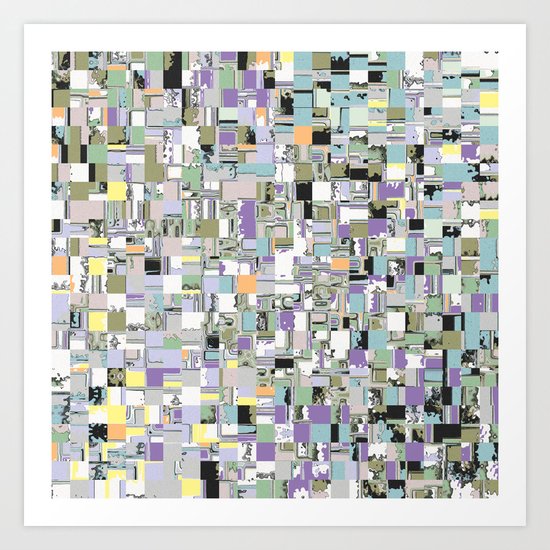 Chaotic Geometric Tiles Art Print