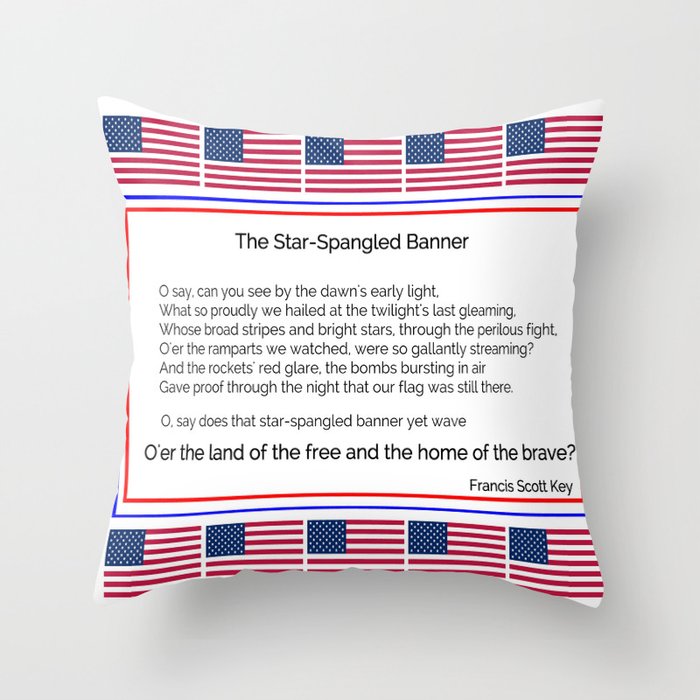 The star spangled banner -america,usa,american flag,patriot, national anthem,stars and strips Throw Pillow