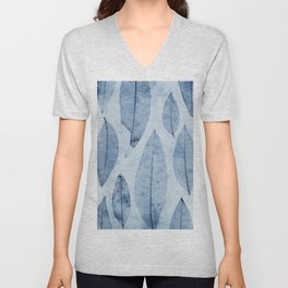 Botanical Pattern 2 (blue) V Neck T Shirt