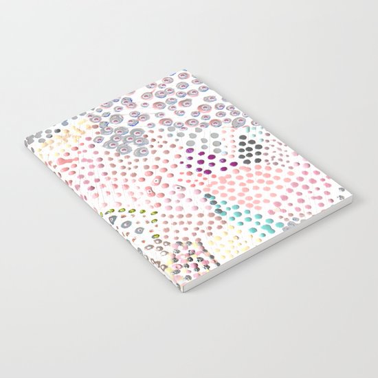 Mermaid Rainbow Dots Colorful Abstract Gems Notebook