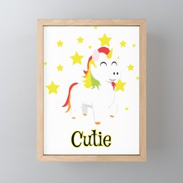 Cutie Unicorn Framed Mini Art Print
