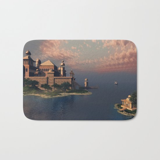 Beautiful Fantasy Town Bath Mat