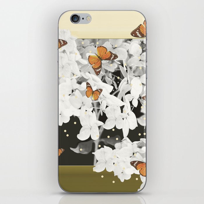 Hydrangea And Butterflies in Frame #decor #society6 #buyart iPhone Skin
