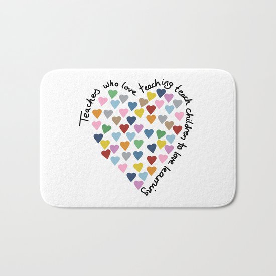 Hearts Heart Teacher Bath Mat
