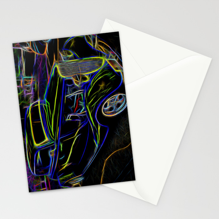 1930s Ford Coupe Neon Abstract Stationery Cards By Ultimateplaces