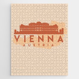 VIENNA AUSTRIA CITY MAP SKYLINE EARTH TONES Jigsaw Puzzle