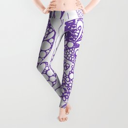 purple doodle Leggings