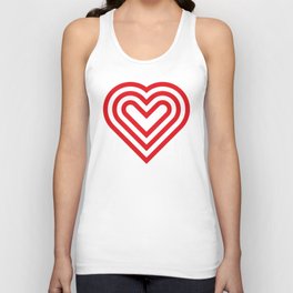 3 layers of red heart-shaped lines Unisex Tank Top