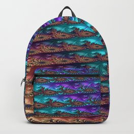 Unclad Aorist 1 Backpack | Red, Graphicdesign, Bronze, Purple, Digital, Abstract, Fractal, Pattern, Gold, Burgundy 
