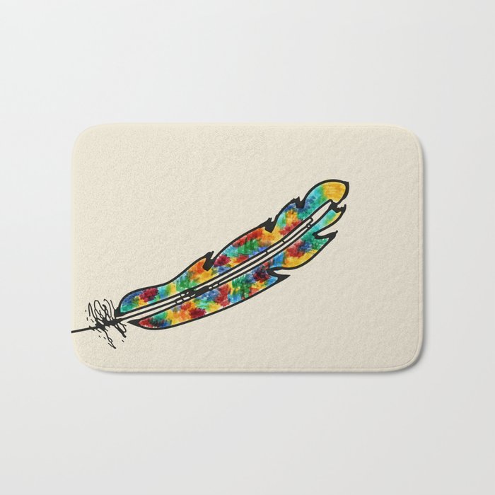 light as a colorful feather Bath Mat