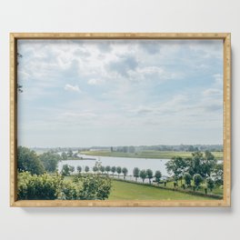 The Lower Rhine | Overlooking the river towards Arnhem, Holland Serving Tray