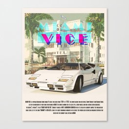 Cars and Classics - White comet of Miami Canvas Print