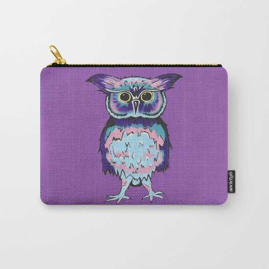Small Purple Owl Carry-All Pouch